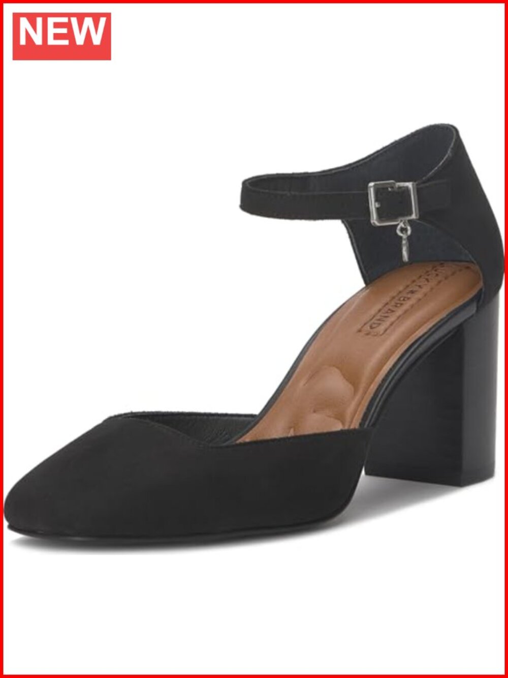 Lucky Brand Kanira Suede Block Heel Pumps Buckle Ankle Business Casual